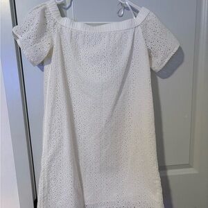 rag & bone Off-Shoulder White eyelet dress